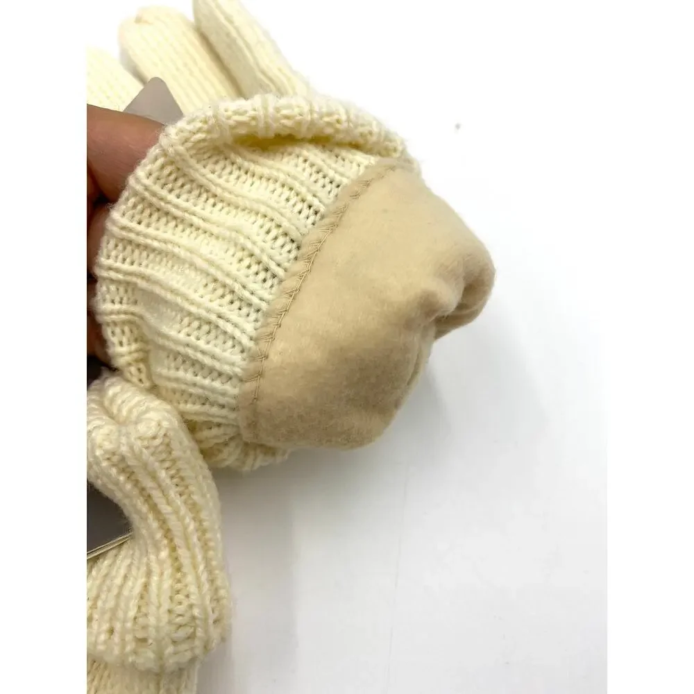 Isotoner Ivory Knit Gloves Lined Thinsulate Winter Ski Apres